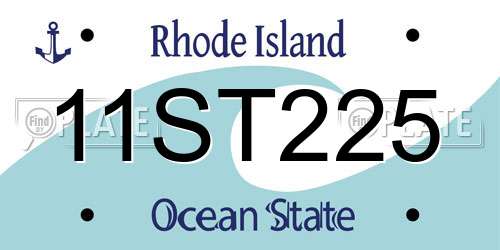 11ST225 Rhode Island License Plate