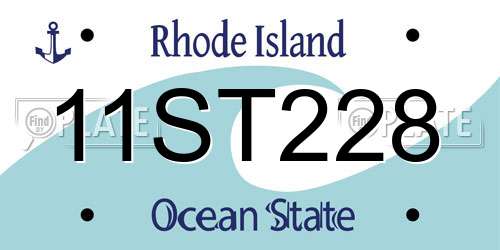 11ST228 Rhode Island License Plate
