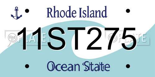 11ST275 Rhode Island License Plate