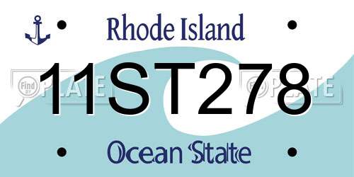 11ST278 Rhode Island License Plate
