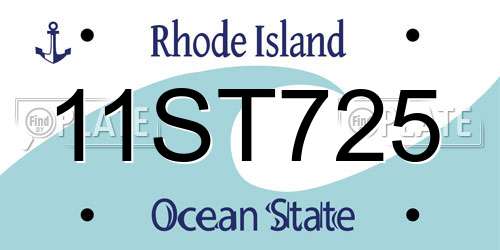 11ST725 Rhode Island License Plate
