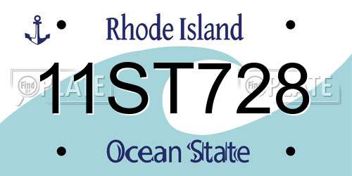 11ST728 Rhode Island License Plate