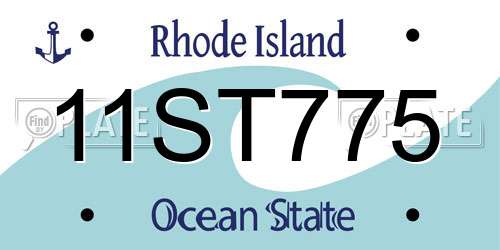 11ST775 Rhode Island License Plate