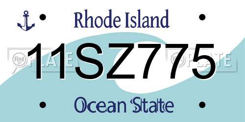 11SZ775 Rhode Island License Plate