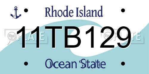 11TB129 Rhode Island License Plate