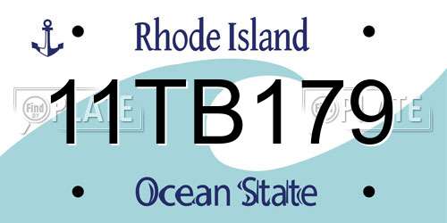 11TB179 Rhode Island License Plate