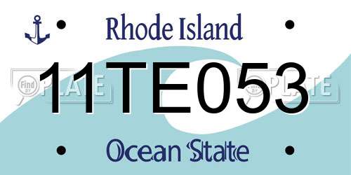11TE053 Rhode Island License Plate