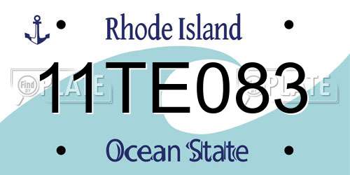 11TE083 Rhode Island License Plate