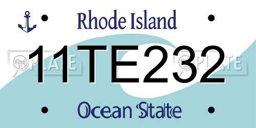 11TE232 Rhode Island License Plate