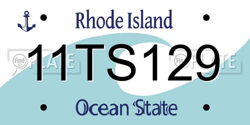 11TS129 Rhode Island License Plate