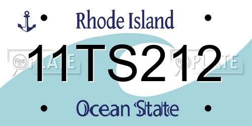 11TS212 Rhode Island License Plate