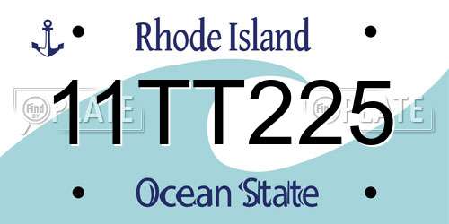 11TT225 Rhode Island License Plate