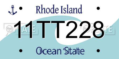 11TT228 Rhode Island License Plate