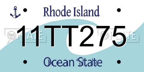 11TT275 Rhode Island License Plate