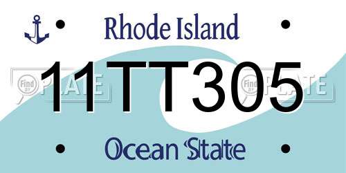 11TT305 Rhode Island License Plate
