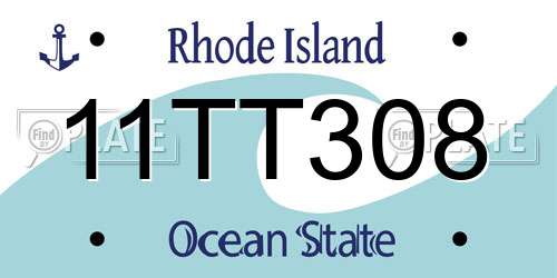 11TT308 Rhode Island License Plate