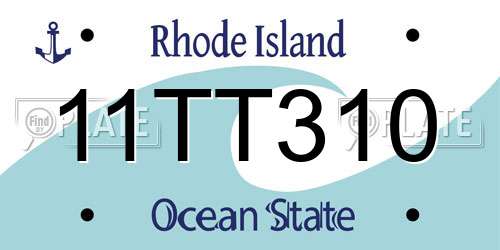 11TT310 Rhode Island License Plate