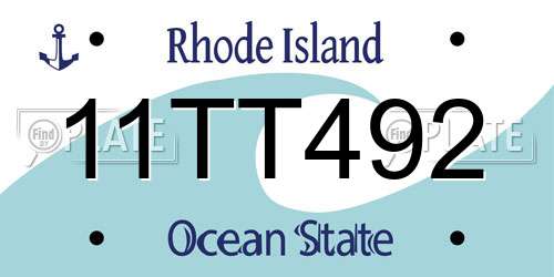 11TT492 Rhode Island License Plate