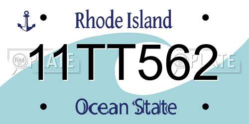 11TT562 Rhode Island License Plate