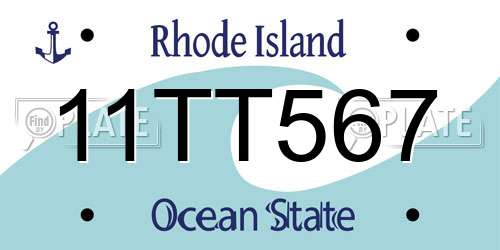 11TT567 Rhode Island License Plate