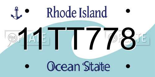 11TT778 Rhode Island License Plate