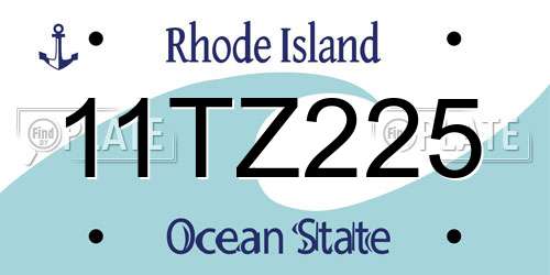 11TZ225 Rhode Island License Plate