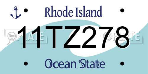11TZ278 Rhode Island License Plate