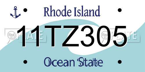 11TZ305 Rhode Island License Plate