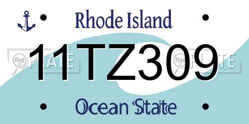 11TZ309 Rhode Island License Plate