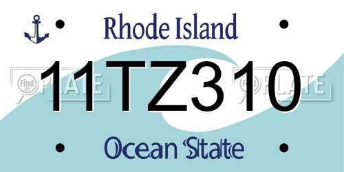 11TZ310 Rhode Island License Plate