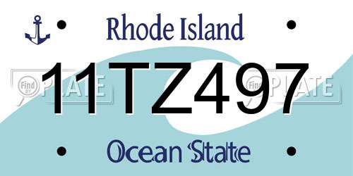 11TZ497 Rhode Island License Plate