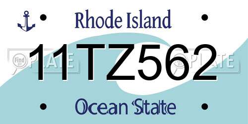 11TZ562 Rhode Island License Plate