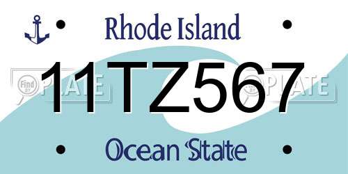 11TZ567 Rhode Island License Plate