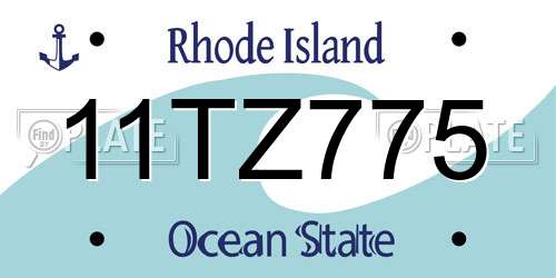 11TZ775 Rhode Island License Plate