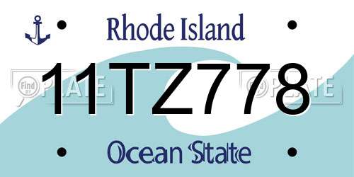 11TZ778 Rhode Island License Plate