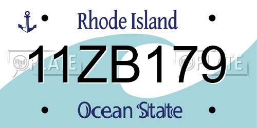 11ZB179 Rhode Island License Plate