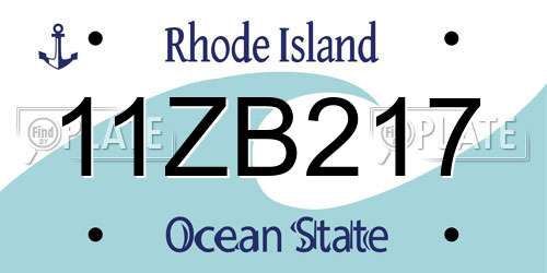 11ZB217 Rhode Island License Plate