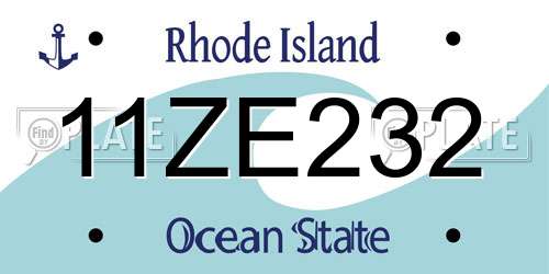 11ZE232 Rhode Island License Plate