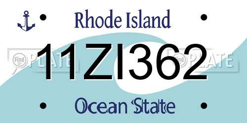 11ZI362 Rhode Island License Plate