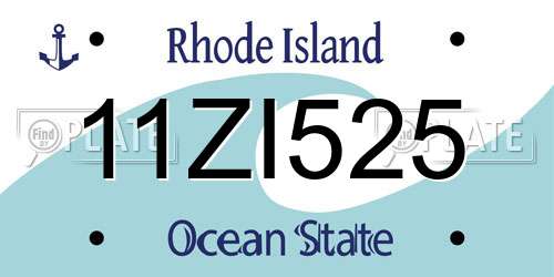 11ZI525 Rhode Island License Plate