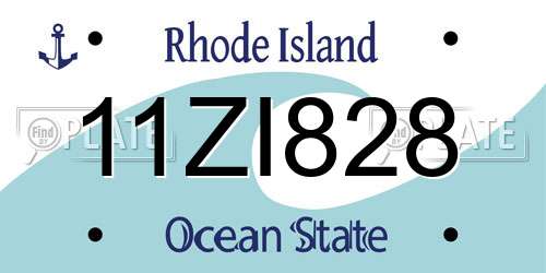 11ZI828 Rhode Island License Plate