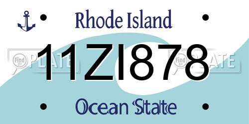 11ZI878 Rhode Island License Plate
