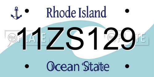 11ZS129 Rhode Island License Plate