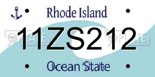 11ZS212 Rhode Island License Plate