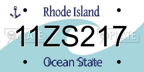 11ZS217 Rhode Island License Plate