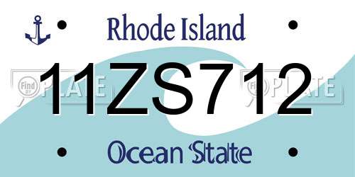 11ZS712 Rhode Island License Plate