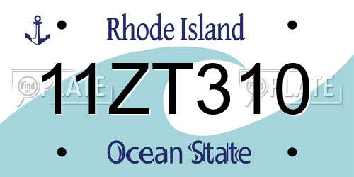 11ZT310 Rhode Island License Plate