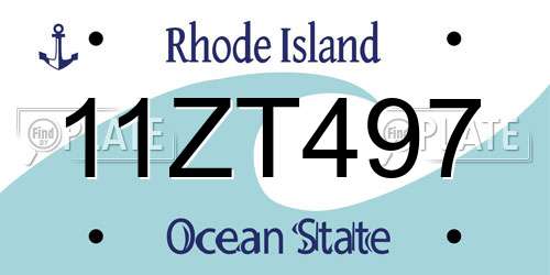 11ZT497 Rhode Island License Plate