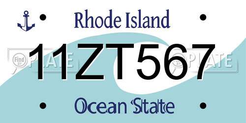 11ZT567 Rhode Island License Plate