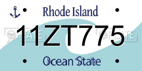 11ZT775 Rhode Island License Plate